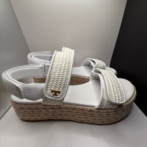 New with Box Tory Burch White and Cream Espadrille Sandals